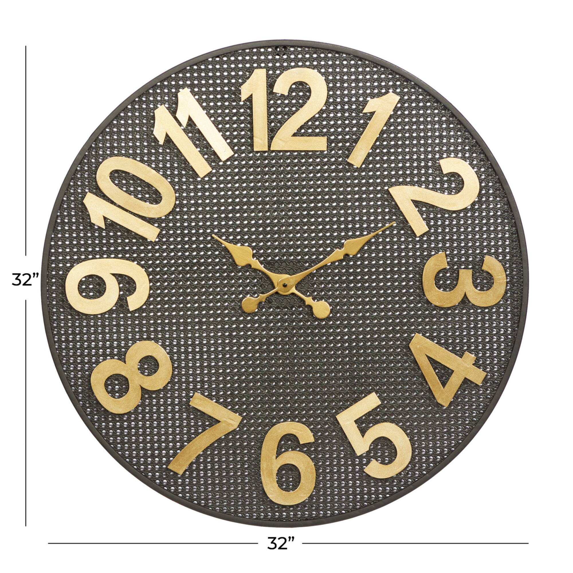 CosmoLiving by Cosmopolitan 32" Black Metal Industrial Wall Clock